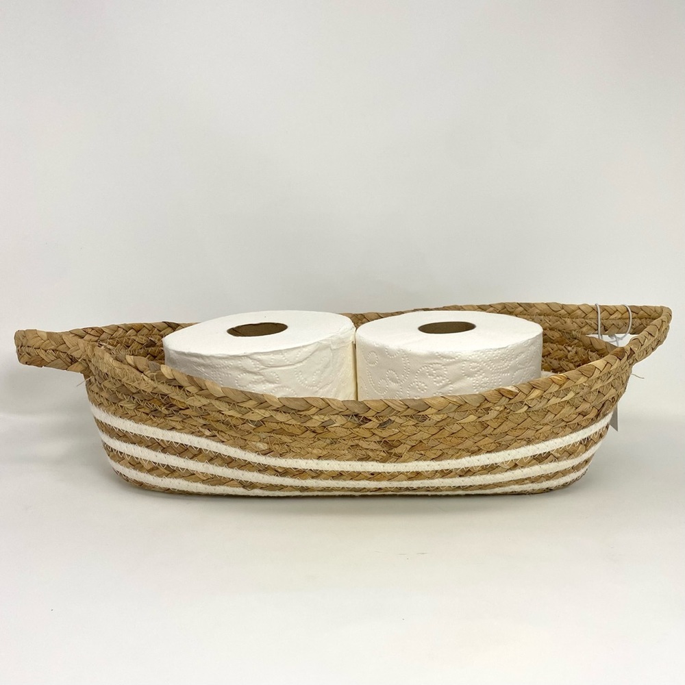 NWT Woven Baskets Home Accents Decor Display Organizer Bathroom Storage Natural - Picture 8 of 9